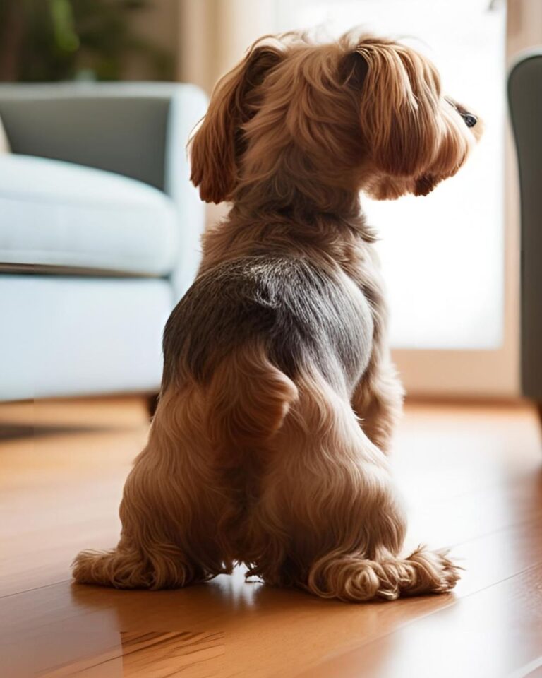 Cute puppy learning to go potty indoors with a training pad, stress-free guide for new puppy owners