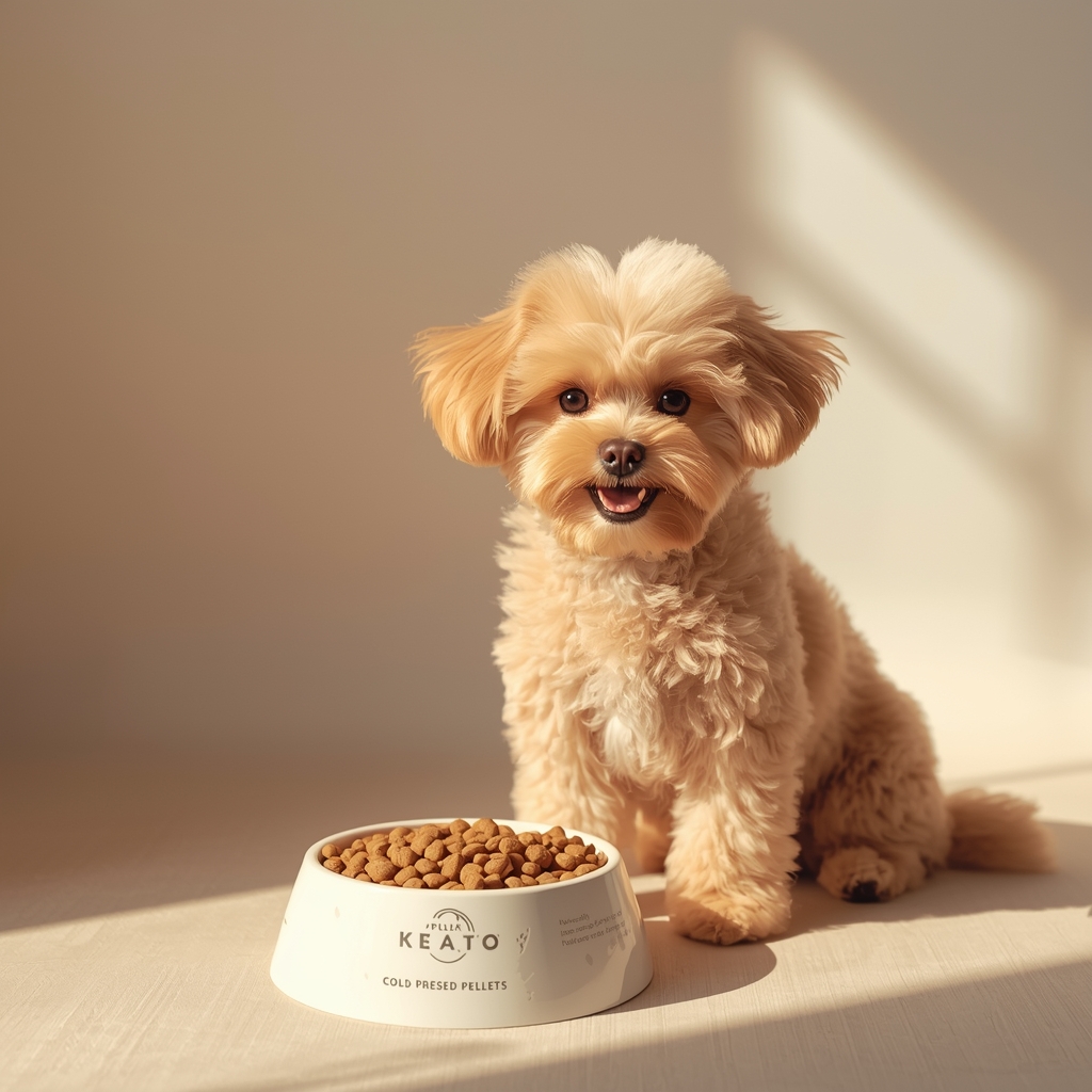 Cold pressed dog food in a bowl healthy nutrition for dogs