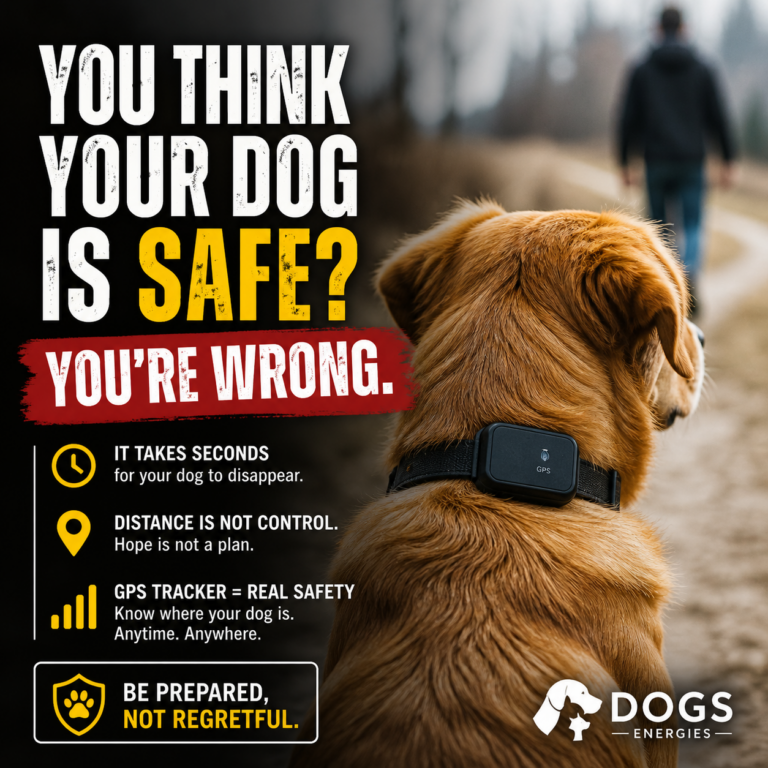 dog wearing gps collar looking into distance safety tracking device